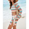 imageBsubseach Womens Crochet Swimsuit Cover Up 2 Piece Bathing Suit Cover Up Hollow Out Crop Top Beach Mini Tie Skirt Coverup SetColorful