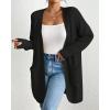 imageBsubseach Cardigan Sweaters for Women Fall Outfits Open Front Crochet Sweater with PocketBlack