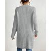 imageBsubseach Cardigan Sweaters for Women Fall Outfits Open Front Crochet Sweater with PocketLight Grey