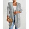 imageBsubseach Cardigan Sweaters for Women Fall Outfits Open Front Crochet Sweater with PocketLight Grey