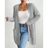 imageBsubseach Cardigan Sweaters for Women Fall Outfits Open Front Crochet Sweater with PocketLight Grey