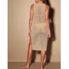 imageBsubseach Crochet Cover Up for Swimwear Women Sleeveless Knit 2025 Summer Swimsuit Coverup Bikini Beach Dress Side SlitFapricot
