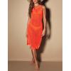 imageBsubseach Crochet Cover Up for Swimwear Women Sleeveless Knit 2025 Summer Swimsuit Coverup Bikini Beach Dress Side SlitForange