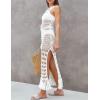 imageBsubseach Crochet Cover Ups for Swimwear Women Sleeveless Knit Beach Dress Open Back Bathing Suit CoverupWhite