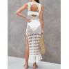 imageBsubseach Crochet Cover Ups for Swimwear Women Sleeveless Knit Beach Dress Open Back Bathing Suit CoverupWhite