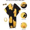 imageBsubseach Moo Moos Kaftan Dresses for Women Floral Print Plus Size Swimsuit Coverup Caftan Maxi Beach Dress with PocketsYellow