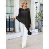 imageBsubseach Shrug Sheer Poncho Shawl Crochet Swimsuit Cover Up Off The Shoulder Tops for Women Caribbean Vacation OutfitsBlack