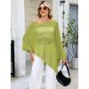 imageBsubseach Shrug Sheer Poncho Shawl Crochet Swimsuit Cover Up Off The Shoulder Tops for Women Caribbean Vacation OutfitsGreen