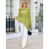 imageBsubseach Shrug Sheer Poncho Shawl Crochet Swimsuit Cover Up Off The Shoulder Tops for Women Caribbean Vacation OutfitsGreen
