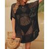 imageBsubseach Swimsuit Coverup for Women Plus Size Bathing Suit Cover Up Oversized Crochet Hollow Out Beach DressBlack