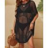 imageBsubseach Swimsuit Coverup for Women Plus Size Bathing Suit Cover Up Oversized Crochet Hollow Out Beach DressBlack