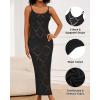 imageBsubseach Swimsuit Crochet Beach Coverup  Women Hollow Out Knit Swim Cover Up Dress Spaghetti Strap Backless DressesBlack