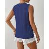 imageBsubseach Womens Crochet Sleeveless Top Summer Hollow Out Crochet Sweater Vest Mesh Vacation Beach Cover UpsNavy Blue