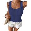 imageBsubseach Womens Crochet Sleeveless Top Summer Hollow Out Crochet Sweater Vest Mesh Vacation Beach Cover UpsNavy Blue