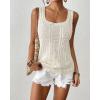 imageBsubseach Womens Crochet Sleeveless Top Summer Hollow Out Crochet Sweater Vest Mesh Vacation Beach Cover UpsOffwhite