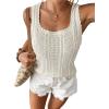 imageBsubseach Womens Crochet Sleeveless Top Summer Hollow Out Crochet Sweater Vest Mesh Vacation Beach Cover UpsOffwhite