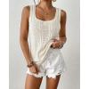 imageBsubseach Womens Crochet Sleeveless Top Summer Hollow Out Crochet Sweater Vest Mesh Vacation Beach Cover UpsOffwhite