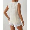 imageBsubseach Womens Crochet Sleeveless Top Summer Hollow Out Crochet Sweater Vest Mesh Vacation Beach Cover UpsOffwhite
