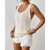 imageBsubseach Womens Crochet Sleeveless Top Summer Hollow Out Crochet Sweater Vest Mesh Vacation Beach Cover UpsOffwhite