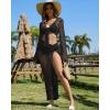 imageBsubseach Womens Summer 2 Piece Swimsuit Cover Ups Set Sexy Crochet Bathing Suit Hollow Out Bikini Coverup Beach SwimwearBlack