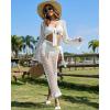 imageBsubseach Womens Summer 2 Piece Swimsuit Cover Ups Set Sexy Crochet Bathing Suit Hollow Out Bikini Coverup Beach SwimwearWhite