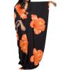 imageBsubseach Moo Moos Kaftan Dresses for Women Floral Print Plus Size Swimsuit Coverup Caftan Maxi Beach Dress with PocketsOrange