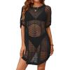 imageBsubseach Swimsuit Coverup for Women Plus Size Bathing Suit Cover Up Oversized Crochet Hollow Out Beach DressBlack