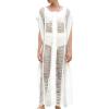 imageBsubseach Women Crochet Hollow Out Swimsuit Cover Ups Knitted Beach Tank DressAbwhite