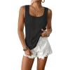 imageBsubseach Womens Crochet Sleeveless Top Summer Hollow Out Crochet Sweater Vest Mesh Vacation Beach Cover UpsBlack