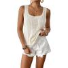 imageBsubseach Womens Crochet Sleeveless Top Summer Hollow Out Crochet Sweater Vest Mesh Vacation Beach Cover UpsOffwhite