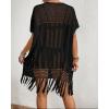 imageBsubseach Crochet Swimsuit Coverup Bohemian Bathing Suit Cover Up for Women Hollow Out Knit Beach DressBlack