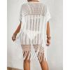 imageBsubseach Crochet Swimsuit Coverup Bohemian Bathing Suit Cover Up for Women Hollow Out Knit Beach DressWhite