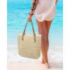imageBsubseach Beach Bags for Women Straw Tote Bag Crochet Large Woven Shoulder Purse Handbag Summer Hobo Bag for VacationBeige
