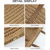 imageBsubseach Beach Bags for Women Straw Tote Bag Crochet Large Woven Shoulder Purse Handbag Summer Hobo Bag for VacationKhaki
