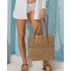 imageBsubseach Beach Bags for Women Straw Tote Bag Crochet Large Woven Shoulder Purse Handbag Summer Hobo Bag for VacationKhaki