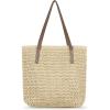 imageBsubseach Beach Bags for Women Straw Tote Bag Crochet Large Woven Shoulder Purse Handbag Summer Hobo Bag for VacationBeige