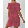 imageBsubseach Bathing Suit Cover Up for Women Hollow Out Crochet Coverups Beach Dress 2025 Vacation OutfitsHot Pink