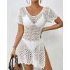 imageBsubseach Bathing Suit Cover Up for Women Hollow Out Crochet Coverups Beach Dress 2025 Vacation OutfitsWhite