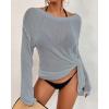 imageBsubseach Crochet Cover Ups for Women Bathing Suit Cover Up Dress Mesh Beach TopLight Grey