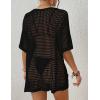 imageBsubseach Crochet Swimsuit Coverup for Women Hollow Out Bikini Beach Cover Up Dress Knit Summer OutfitsBlack