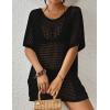 imageBsubseach Crochet Swimsuit Coverup for Women Hollow Out Bikini Beach Cover Up Dress Knit Summer OutfitsBlack