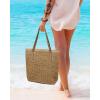 imageBsubseach Straw Tote Bag Crochet Large Woven Shoulder Purse with Crochet Cover Ups for Women Sexy Hollow Out Swim Cover Up