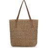 imageBsubseach Straw Tote Bag Crochet Large Woven Shoulder Purse with Crochet Cover Ups for Women Sexy Hollow Out Swim Cover Up