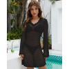 imageBsubseach Women Crochet Swimsuit Coverup Knit Hollow Out Bathing Suit Cover Up Backless Beach DressBlack