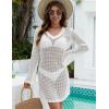 imageBsubseach Women Crochet Swimsuit Coverup Knit Hollow Out Bathing Suit Cover Up Backless Beach DressWhite