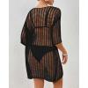 imageBsubseach Crochet Beach Cover Up for Women Hollow Out Swimsuit Coverup Knit Pullover Beach DressBlack
