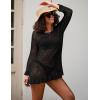 imageBsubseach Women Swimsuit Cover Up Sexy Crochet Tops Bathing Suit Covers Knitted Beach DressBlack