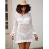 imageBsubseach Women Swimsuit Cover Up Sexy Crochet Tops Bathing Suit Covers Knitted Beach DressWhite