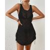 imageBsubseach Womens Crochet Coverups Backless Bikini Bathing Suit Cover Up Summer Knit Beach Tank Dress Vacation ClothesBlack