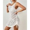 imageBsubseach Womens Crochet Coverups Backless Bikini Bathing Suit Cover Up Summer Knit Beach Tank Dress Vacation ClothesWhite